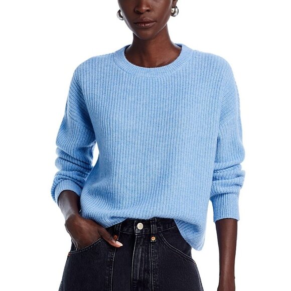 Aqua Cashmere Light Blue Shaker Stitch Drop Shoulder Sweater – Size XXL – NWT - Picture 1 of 6